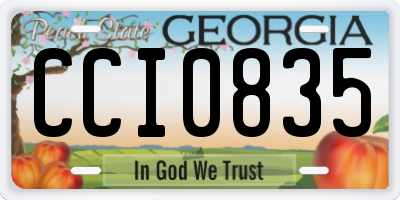GA license plate CCI0835