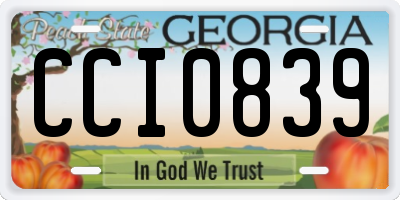 GA license plate CCI0839