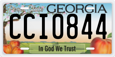 GA license plate CCI0844
