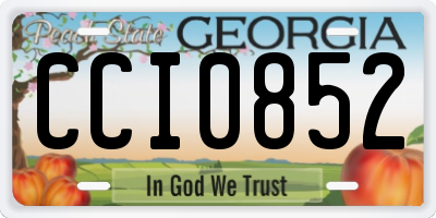 GA license plate CCI0852