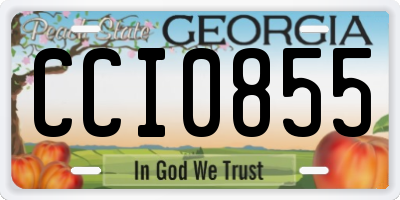 GA license plate CCI0855