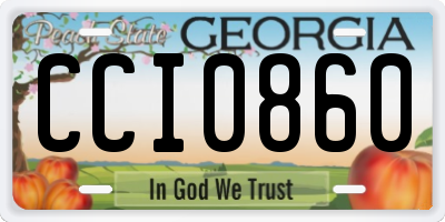 GA license plate CCI0860