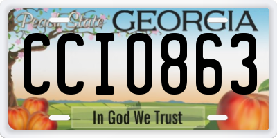 GA license plate CCI0863