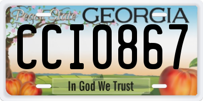 GA license plate CCI0867