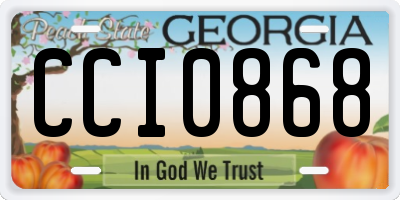 GA license plate CCI0868