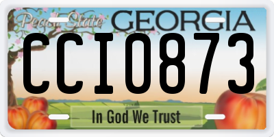 GA license plate CCI0873