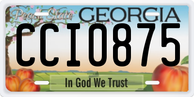 GA license plate CCI0875