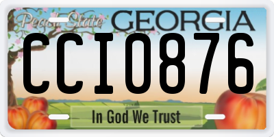 GA license plate CCI0876