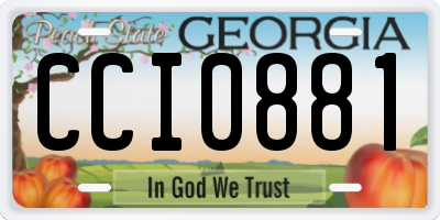 GA license plate CCI0881