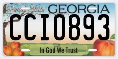 GA license plate CCI0893