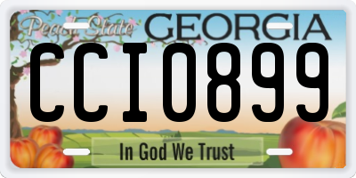 GA license plate CCI0899