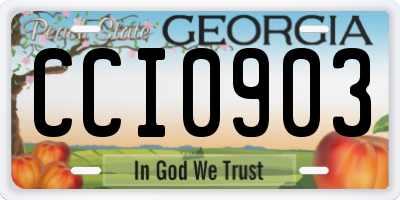 GA license plate CCI0903