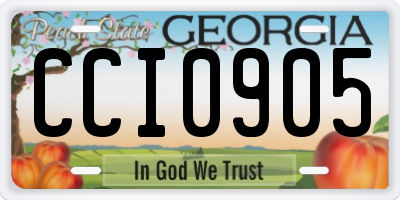 GA license plate CCI0905