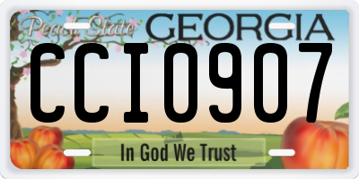 GA license plate CCI0907