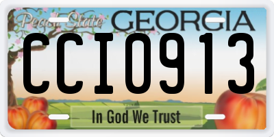 GA license plate CCI0913