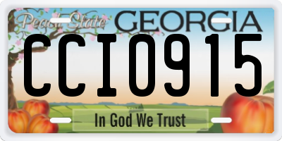 GA license plate CCI0915