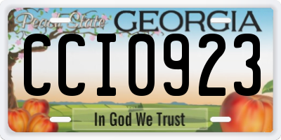 GA license plate CCI0923