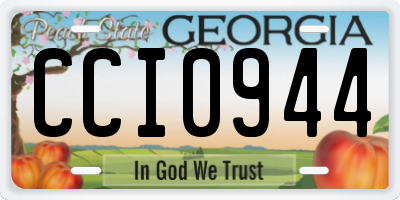 GA license plate CCI0944
