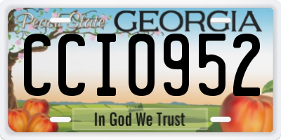 GA license plate CCI0952