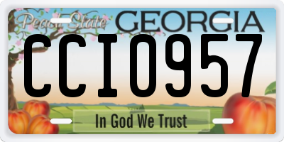 GA license plate CCI0957