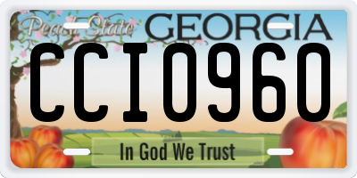 GA license plate CCI0960