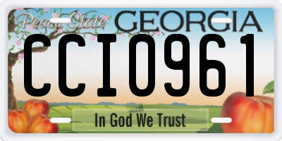 GA license plate CCI0961