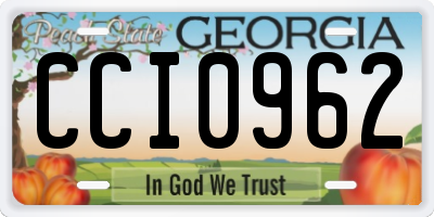 GA license plate CCI0962