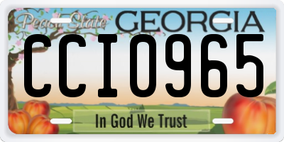 GA license plate CCI0965