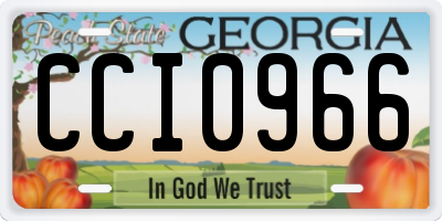 GA license plate CCI0966