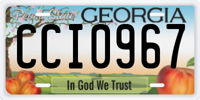 GA license plate CCI0967