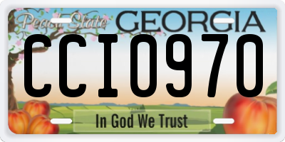 GA license plate CCI0970