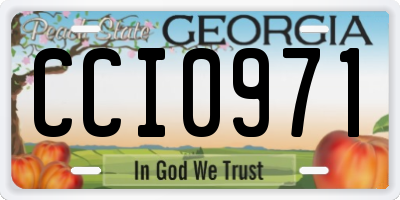 GA license plate CCI0971