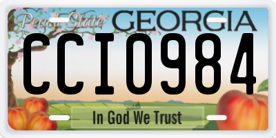 GA license plate CCI0984