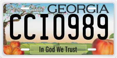 GA license plate CCI0989