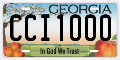 GA license plate CCI1000