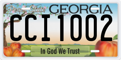 GA license plate CCI1002