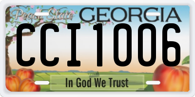 GA license plate CCI1006