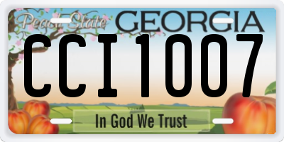 GA license plate CCI1007