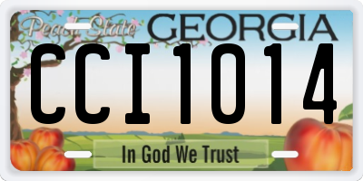 GA license plate CCI1014