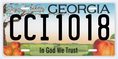 GA license plate CCI1018
