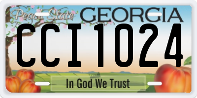 GA license plate CCI1024