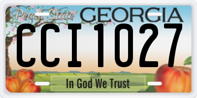 GA license plate CCI1027