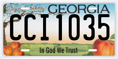 GA license plate CCI1035