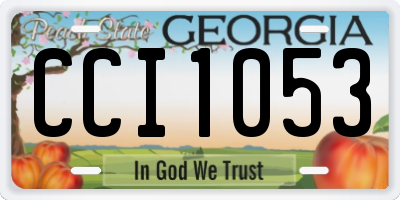 GA license plate CCI1053