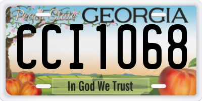 GA license plate CCI1068