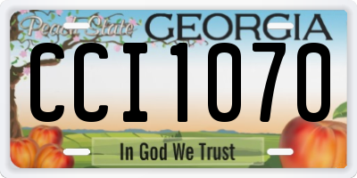 GA license plate CCI1070
