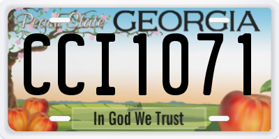 GA license plate CCI1071