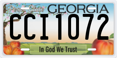 GA license plate CCI1072