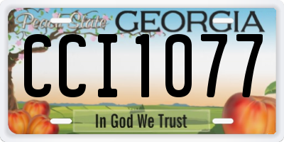 GA license plate CCI1077