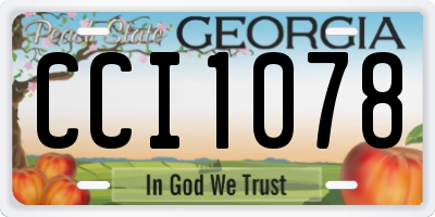 GA license plate CCI1078